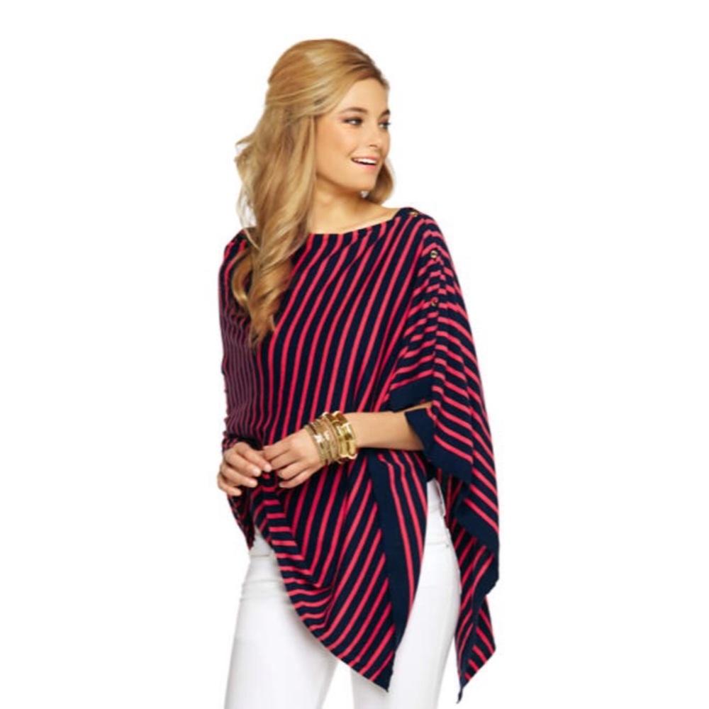 Lilly Pulitzer Harp wrap pink and navy blue